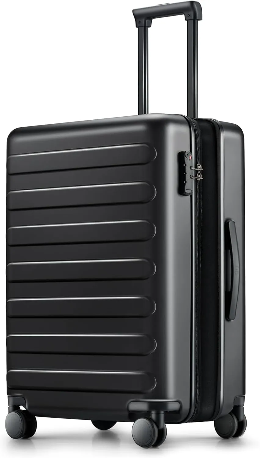 Luggage Sets 2 Piece, Carry On Luggage Airline Approved, Large Checked Luggage with Smooth Spinner Wheels, Expandable, Hard Shell PC Suitcase Sets, TSA Approved, 20in/28in (Black, Rhine Max)