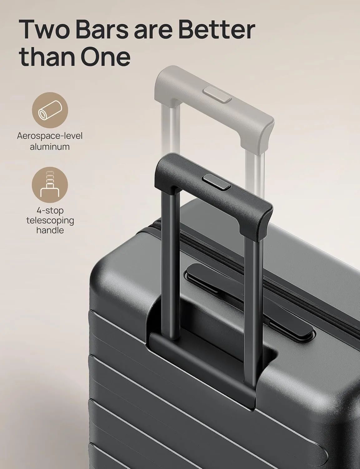 Luggage Sets 2 Piece, Carry On Luggage Airline Approved, Large Checked Luggage with Smooth Spinner Wheels, Expandable, Hard Shell PC Suitcase Sets, TSA Approved, 20in/28in (Black, Rhine Max)