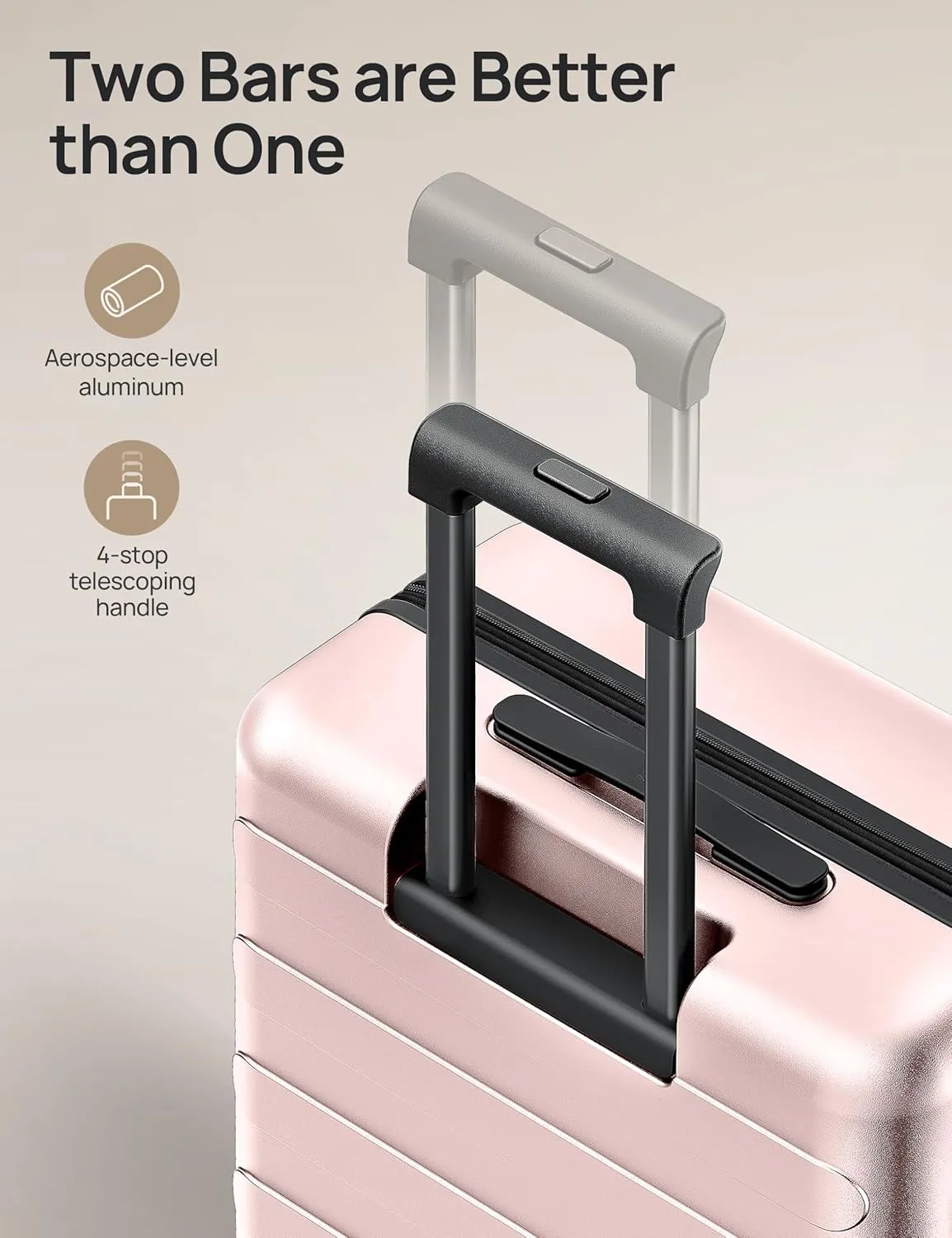 Luggage Sets 2 Piece, Carry On Luggage Airline Approved, Large Checked Luggage with Smooth Spinner Wheels, Expandable, Hard Shell PC Suitcase Sets, TSA Approved, 20in/28in (Pink, Rhine Max)