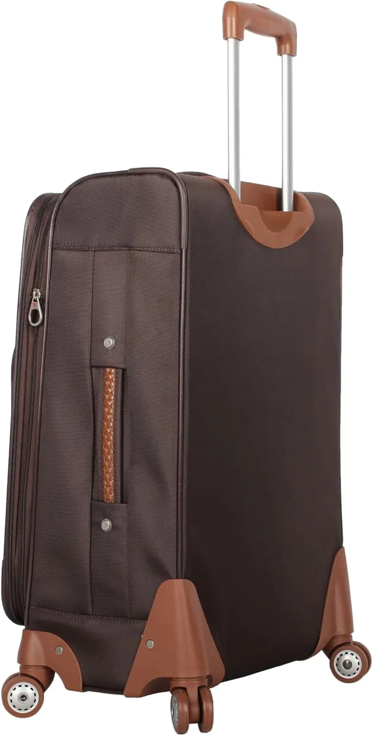 Luggage Sets with Spinner Wheels, Softside Expandable 20" 24" 28" Suitcase Carry-On 15 Inch Tote Bag