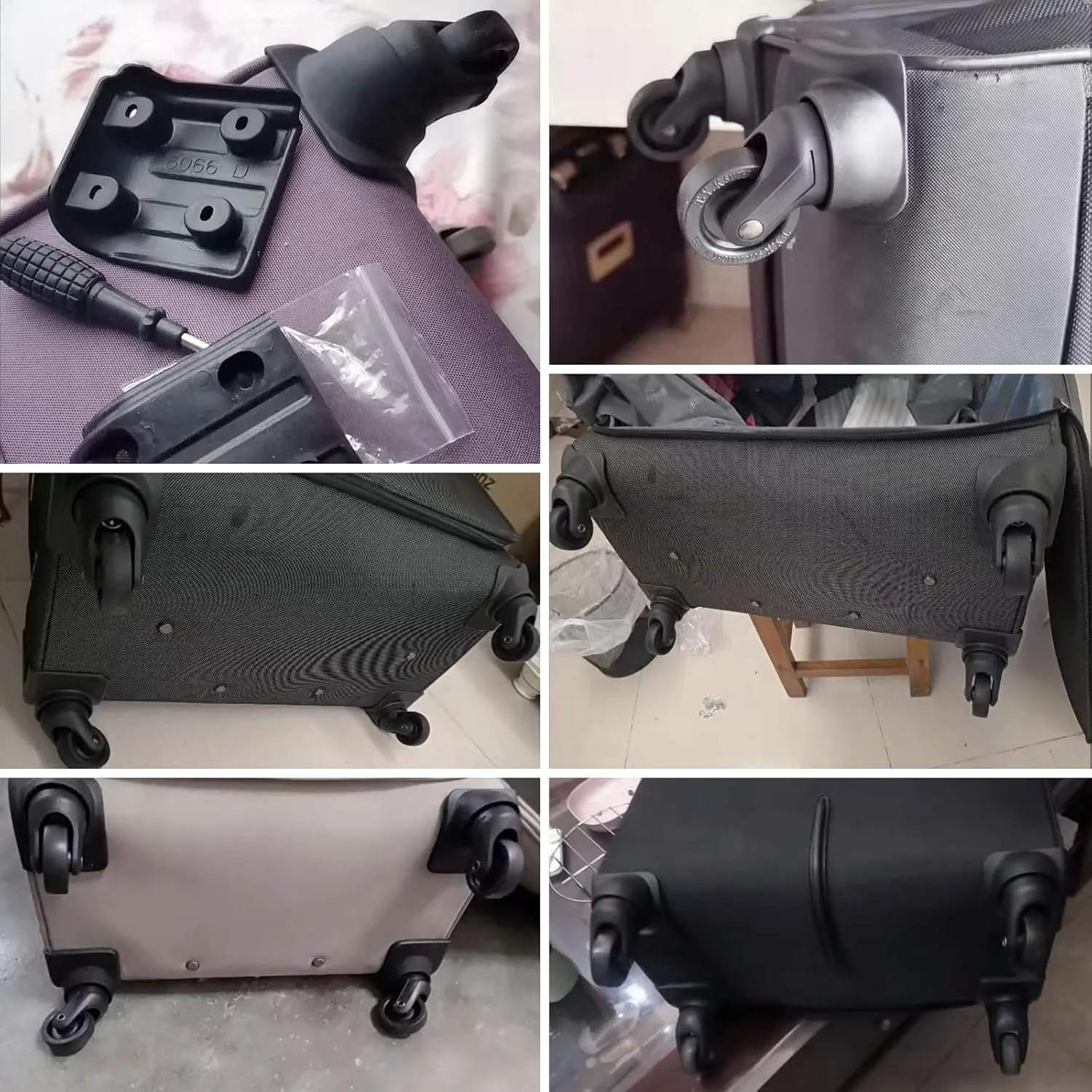 Luggage Wheels Replacement for Suitcase, Spinner Wheels Replacement Parts Roller Suitcase Tourister Travel Trunk Caster Luggage Kit (4 Pcs)