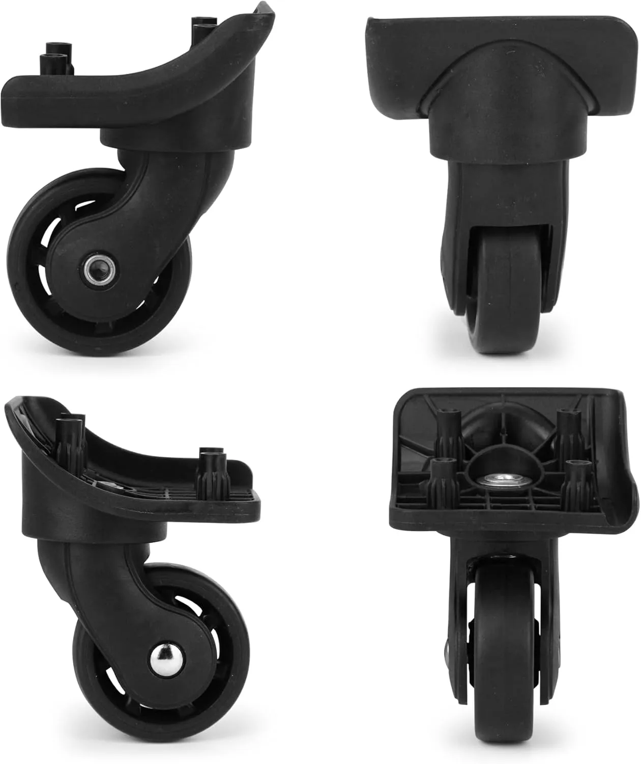 Luggage Wheels Replacement Kit, Spinner 360 Degree Wheel for Travel, Suitcase Plastic Repair Wheel Set, Mute Casters Pack of 2