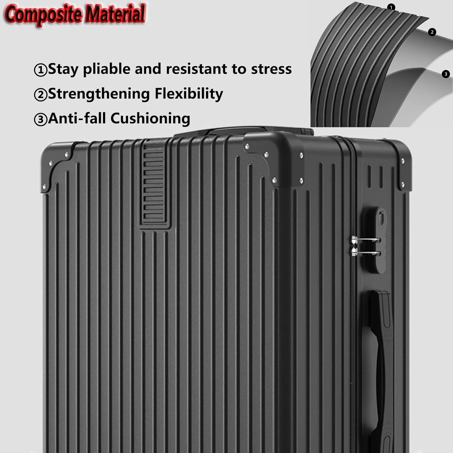 Luggage With Cup Holder, Space Separation Design, Hard Shell Trolley Case, Dustproof And Waterproof, For Going On A Trip, Learn (Color : 20, Size : Black White)