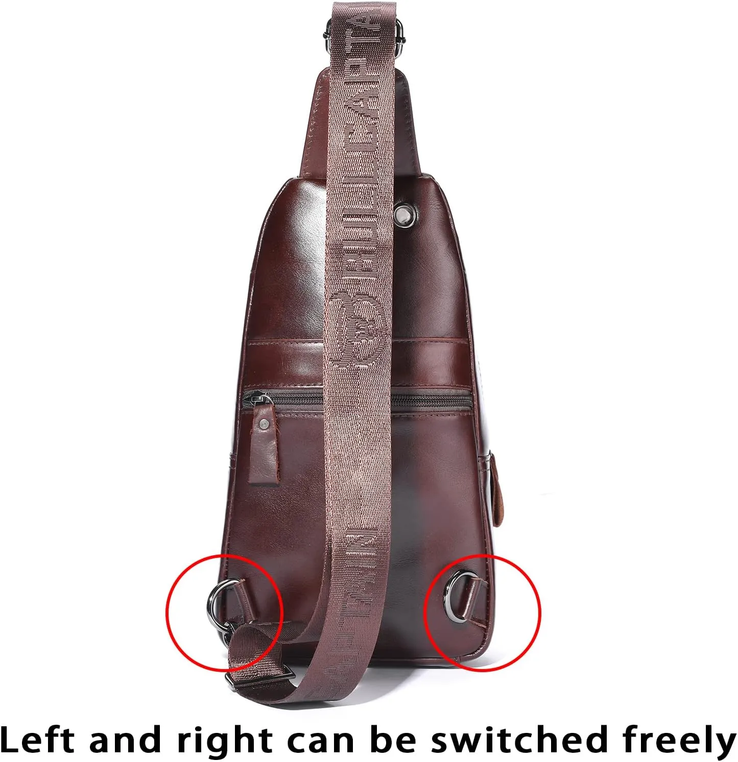 LUKZIJAES Genuine Leather Sling Bag for Men
