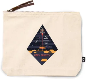 Lunar Lander, Defy Gravity, 100% Cotton Zipper Pouch, Travel Accessory, Go Bag