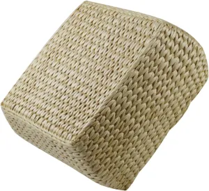 Luxshiny Natural Design Small Footstool Cattail Grass Material Non Slip Bottom for Living Entrance Porch and Shoe Changing