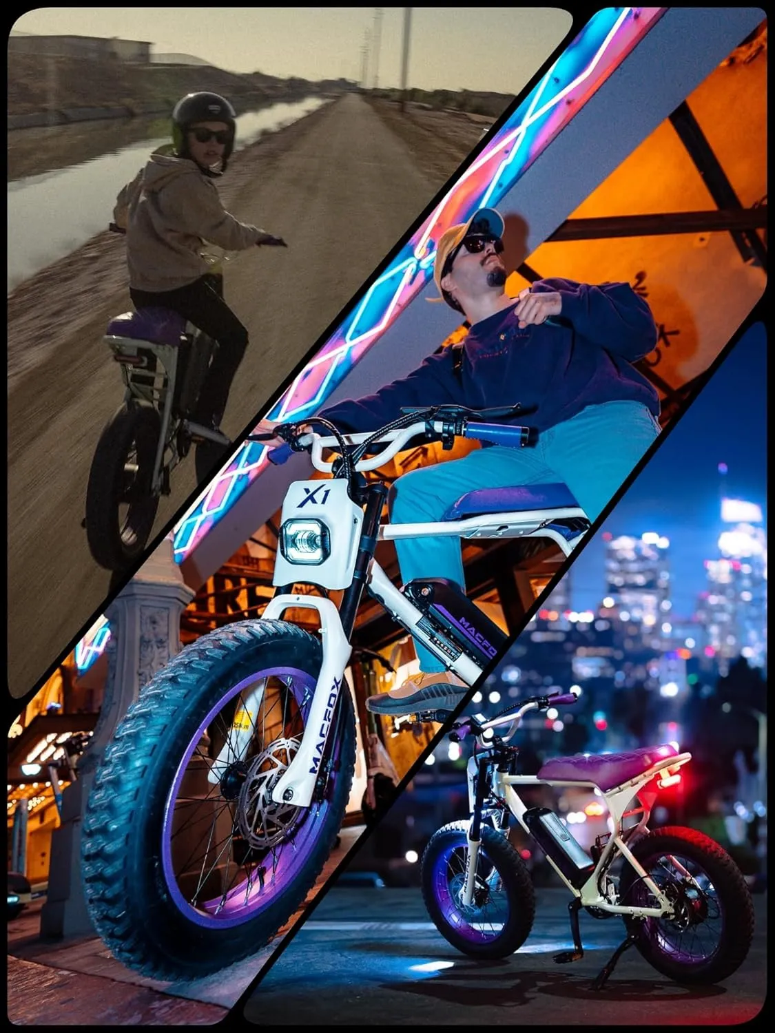 MACFOX X1S 2025 Ebikes for Adults, 750W Electric Bike Wheelie 25 MPH Max Speed, 38 Miles Range, 20" Fat Tire E-Bike with Front Suspension, E-Bikes for Riding to School (Class-3)