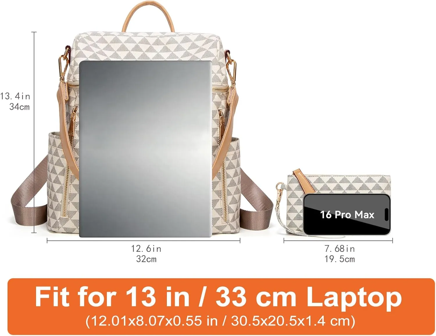 Makes Backpack Purse for Women PU Leather Travel Satchel Handbag Convertible Design Bag with Purse 2 Piece