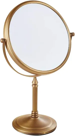 Makeup Vanity Mirror,Desktop Two-Sided Beauty Mirror 3X Magnification Cosmetic Mirror 360° Swivel Bathroom Mirror Portable,Gold (Silver 8inch) (Antiqu