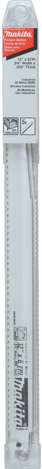 Makita 723056-A-5 12-Inch 6-TPI Wood Cutting Reciprocating Saw Blade