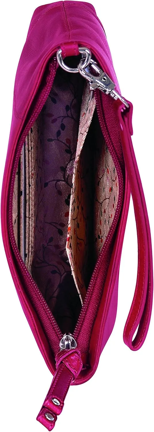 Mancini Ladies' Wristlet, RFID Secure Leather Wallet