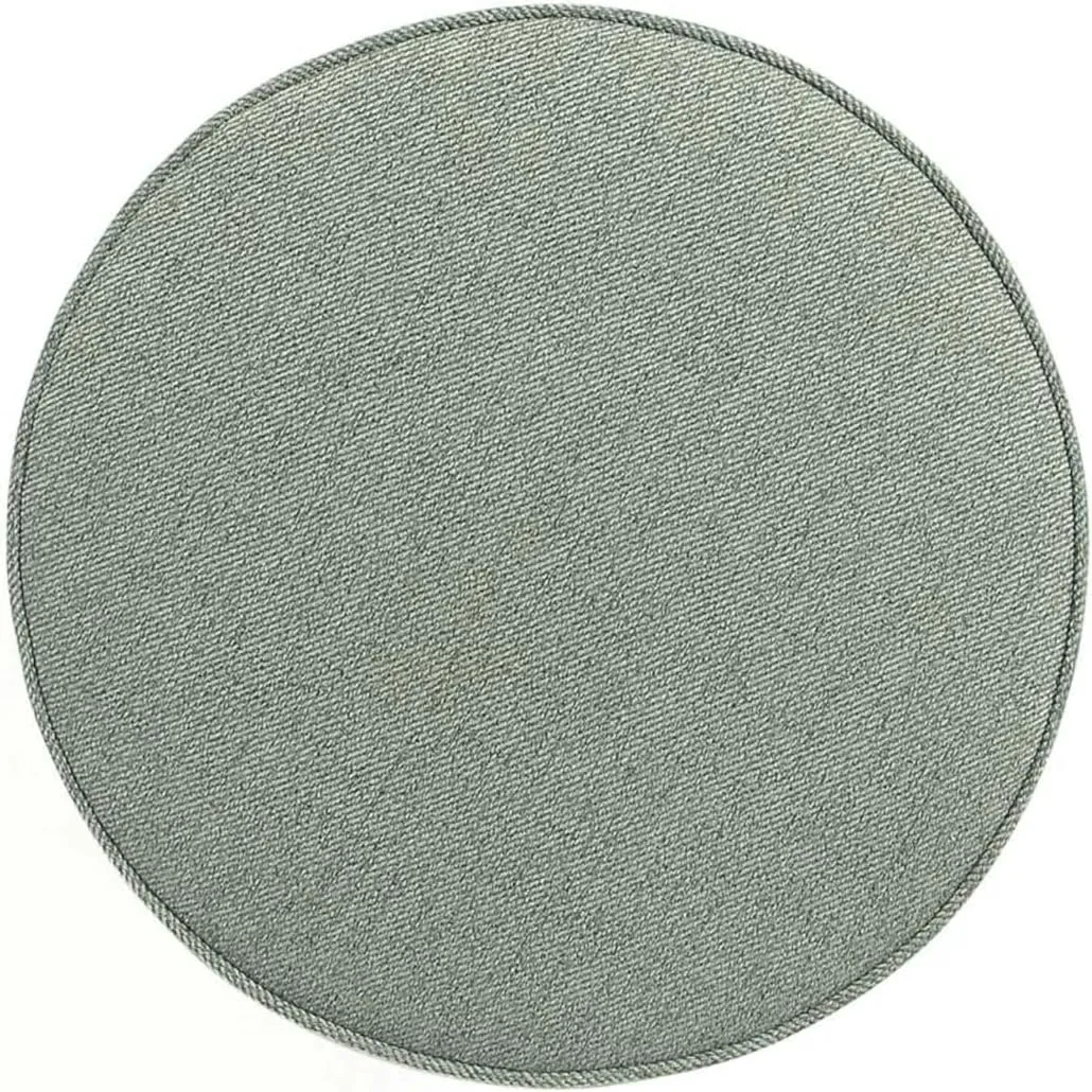 Manhattan Comfort Bailey Mid-Century Modern Round Ottoman - Durable Woven Polyester Blend Upholstery, Stylish Gold Stainless Steel Legs - Easy Assembly, Perfect for Living Room, Sage Green