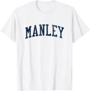 Manley NE Vintage Athletic Sports JSN2 Navy Print T-Shirt