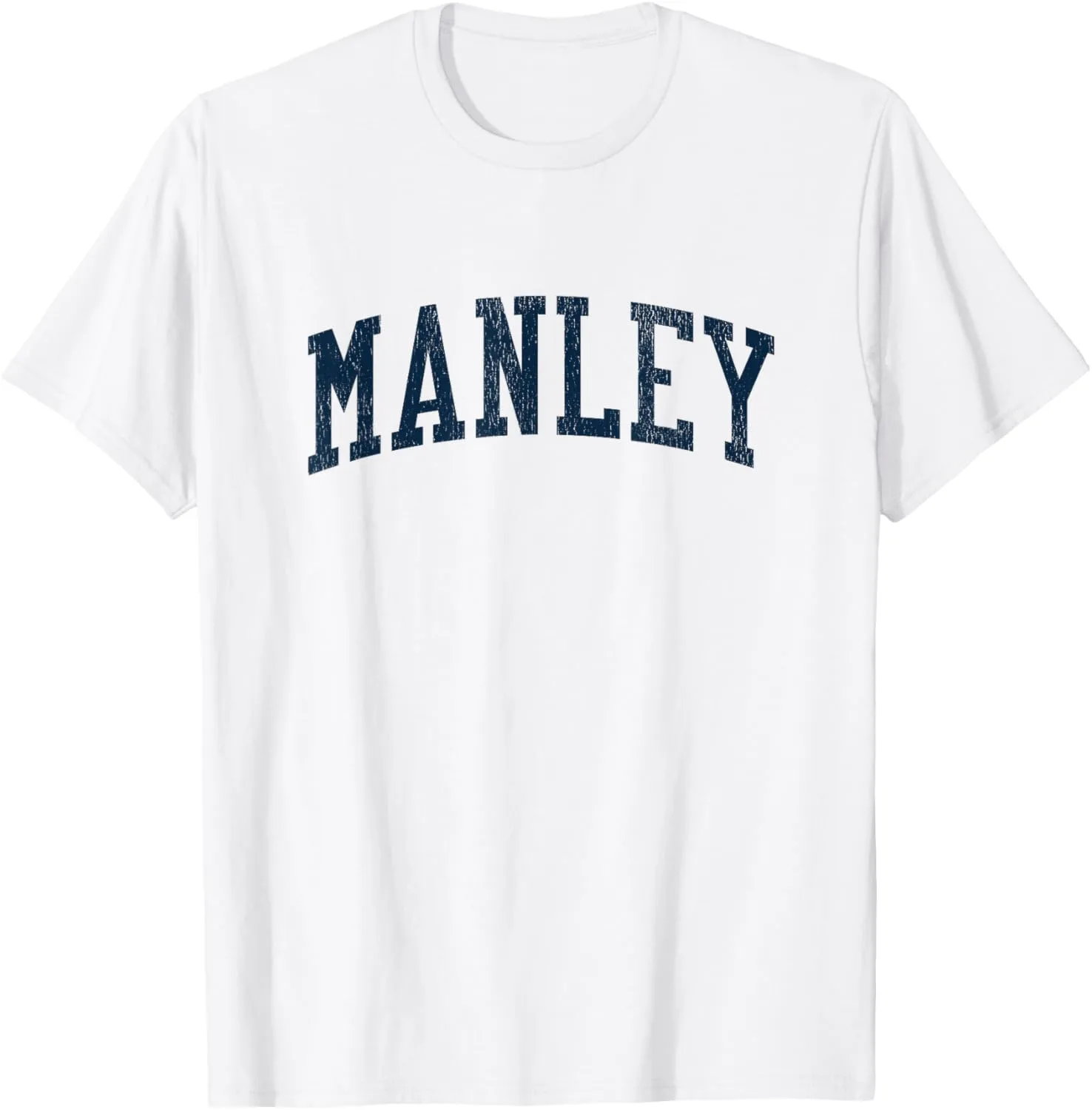 Manley NE Vintage Athletic Sports JSN2 Navy Print T-Shirt