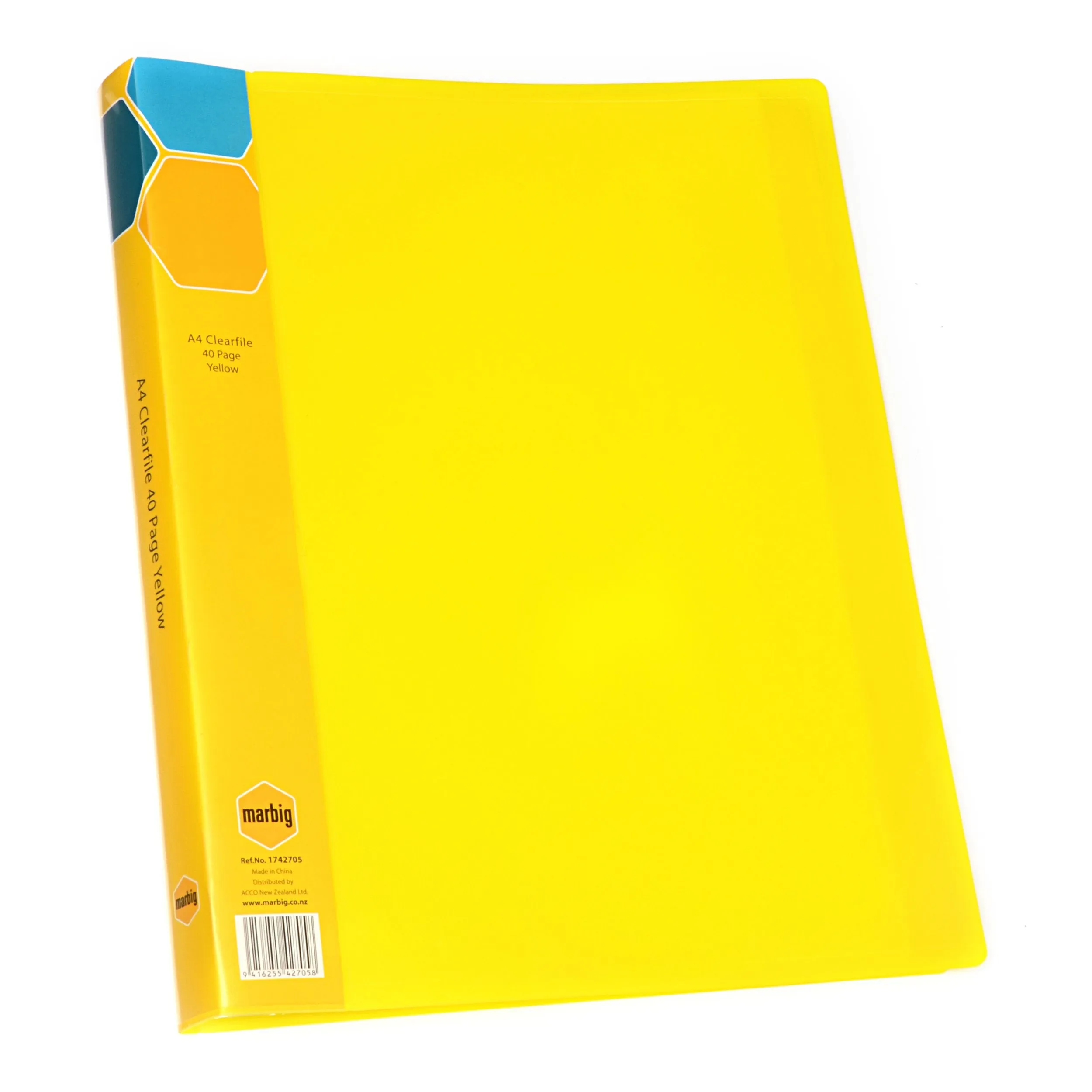 Marbig A4 Display Book 40 pocket Yellow
