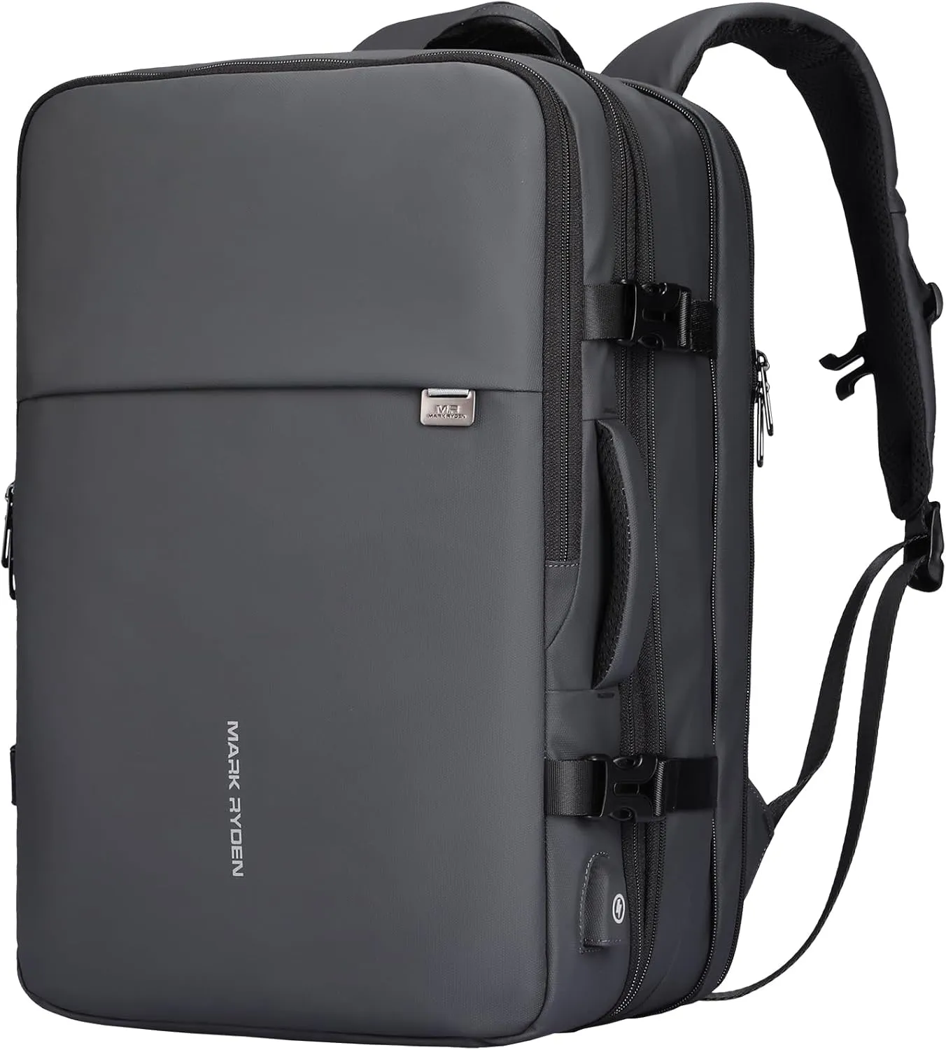 MARK RYDEN Travel Backpack for Men, 40L Airline Approved Carry on Backpack with USB Charging Port, 17.3 Inch Waterproof Business Laptop Backpack