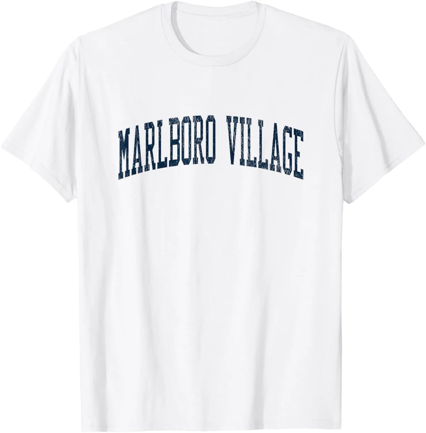 Marlboro Village MD Vintage Athletic Sports JSN2 Navy Print T-Shirt