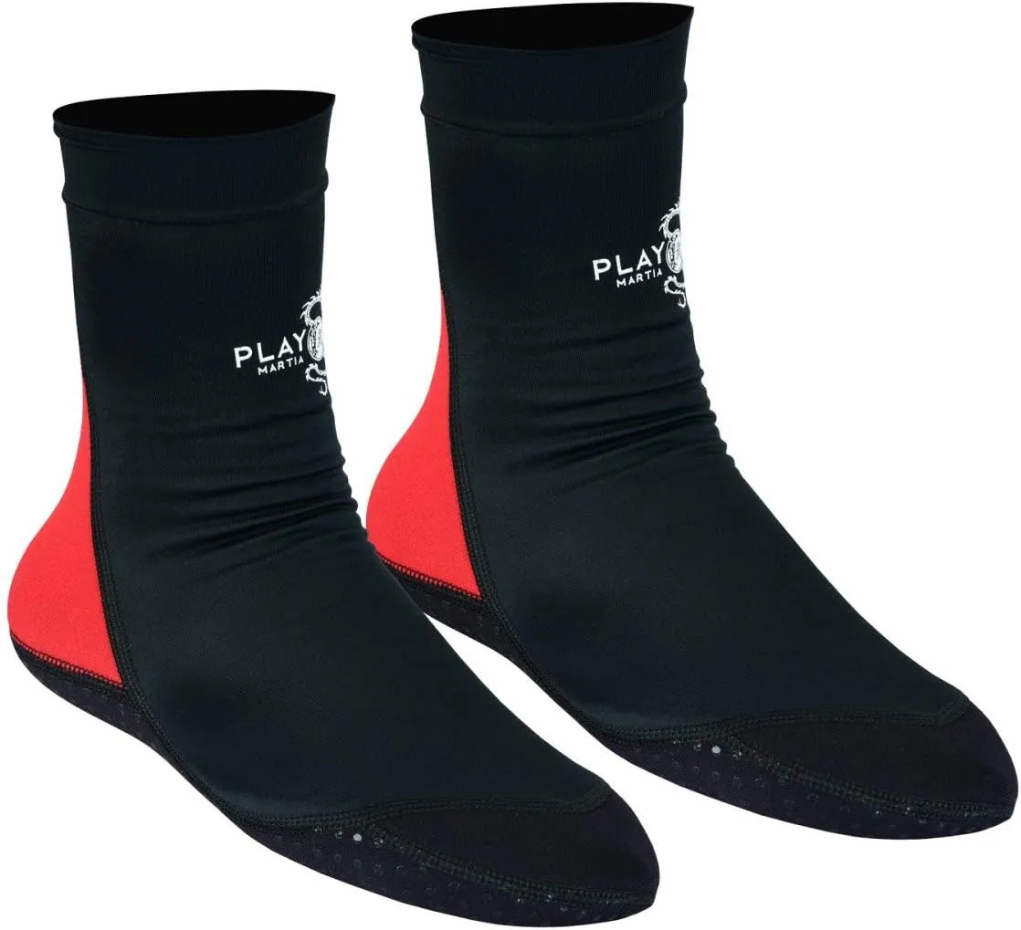 Martial Arts School Tatami Mat Training Socks - Black/Red