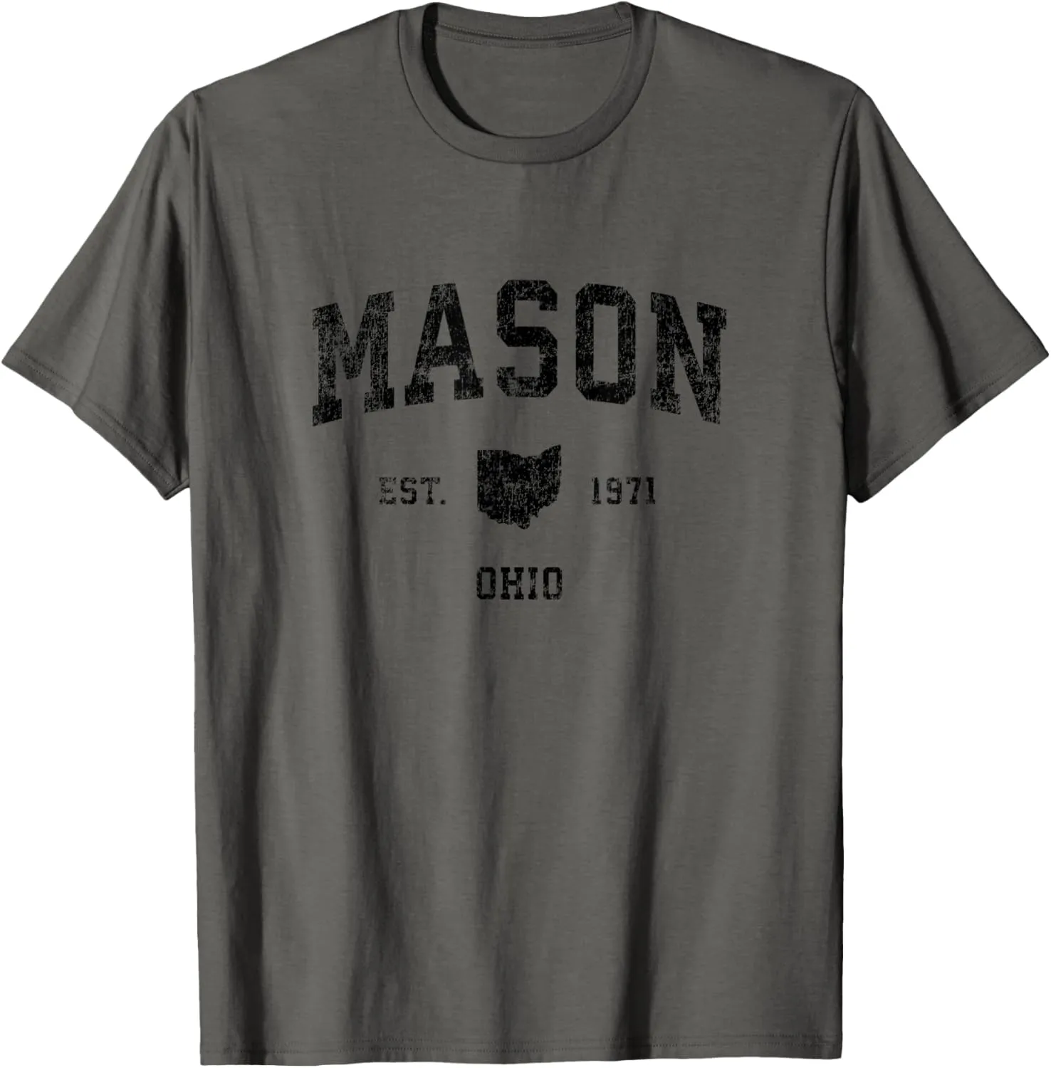 Mason Ohio OH Vintage Sports Design Black Print T-Shirt