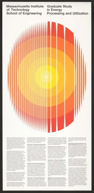 Massachusetts Institute of Technology School of Engineering. Graduate Study in Energy Processing and Utilization (1967) Poster Print by Dietmar Winkler (18 x 24)