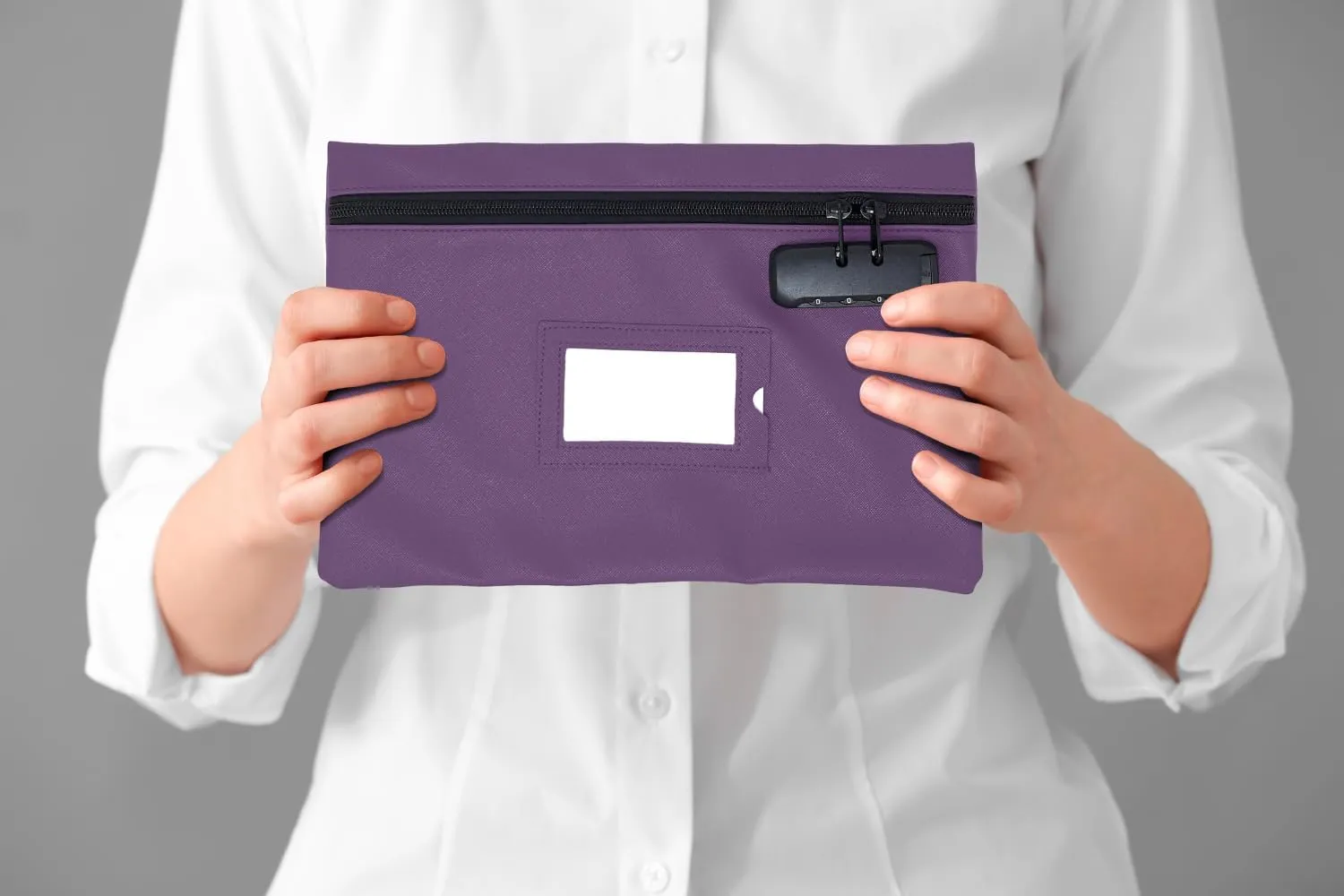 Medicine Bag | 12x8 Inch Med Bag | Medication Bag for Traveling | Locking Zipper Pouch Organizer (Purple)