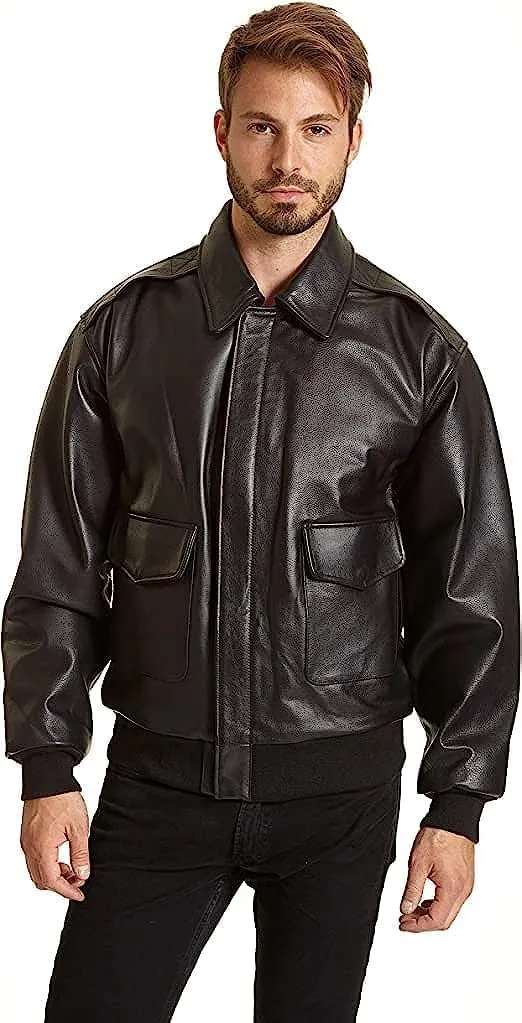 Men Air Force A2 Leather Flight Bomber Jacket Genuine Leather jacket for Men's Aviator Leather Bomber Jacket