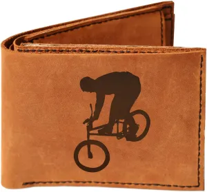 Men's Bmx And Mtb Rider -6 Handmade Genuine Leather Flipup Window Wallet MHLT_06