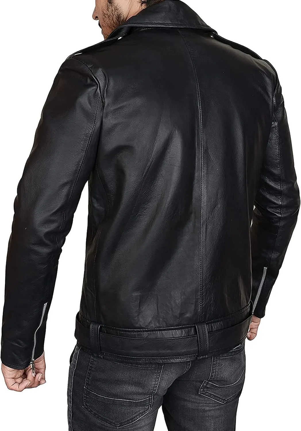 Men's Brown Suede Leather Fur Shearling Collar Jacket - Black Leather Motorcycle Jacket Men - Brown Corduroy Coat