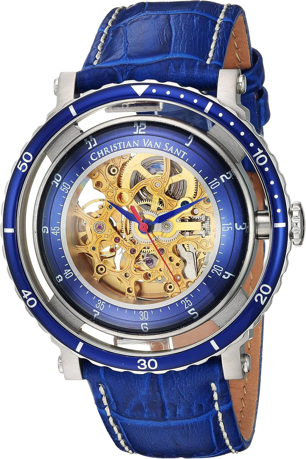 Men's CV0740 Dome Analog Display Japanese Automatic Blue Watch