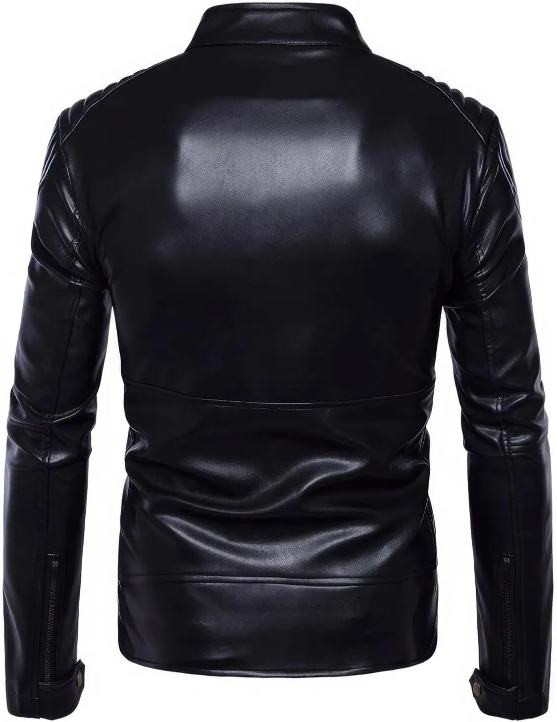 Mens Real Lambskin Cafe Racer Classic Motorcycle Vintage Biker Leather Jackets