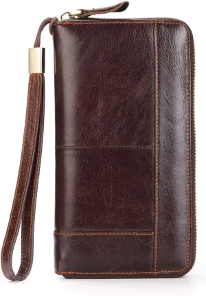 Mens Wallet Long Purse Leather Clutch Large Business Handbag Phone Card Holder Case Gift for Men Father Son Husband Boyfriend