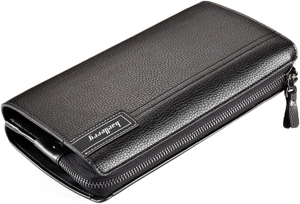 Mens Wallet Long Purse Leather Clutch Large Business Handbag Phone Card Holder Case Gift for Men Father Son Husband Boyfriend
