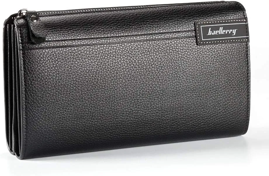 Mens Wallet Long Purse Leather Clutch Large Business Handbag Phone Card Holder Case Gift for Men Father Son Husband Boyfriend