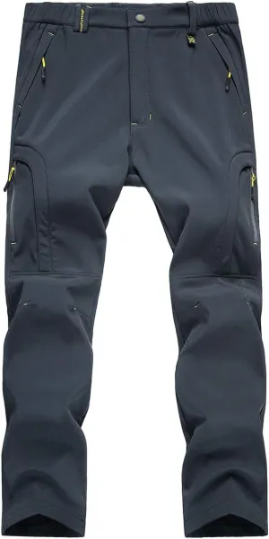 Men's Warm Ski Hiking Pants Softshell Fleece Lined Winter Outdoor Windproof Waterproof Trousers