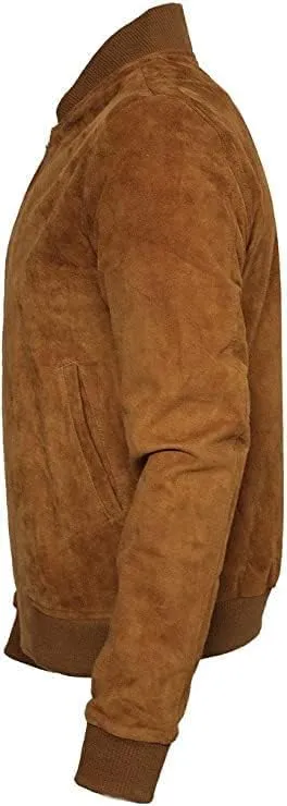 Men's Western Cowboy 100% Genuine Suede Leather Jacket | Native American Fashion Coat With Zipper Closure for Sale - Brown