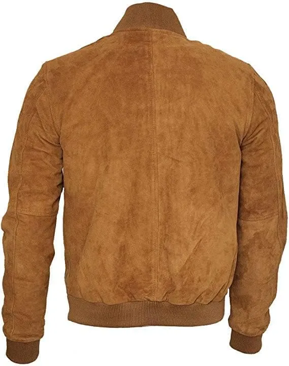 Men's Western Cowboy 100% Genuine Suede Leather Jacket | Native American Fashion Coat With Zipper Closure for Sale - Brown