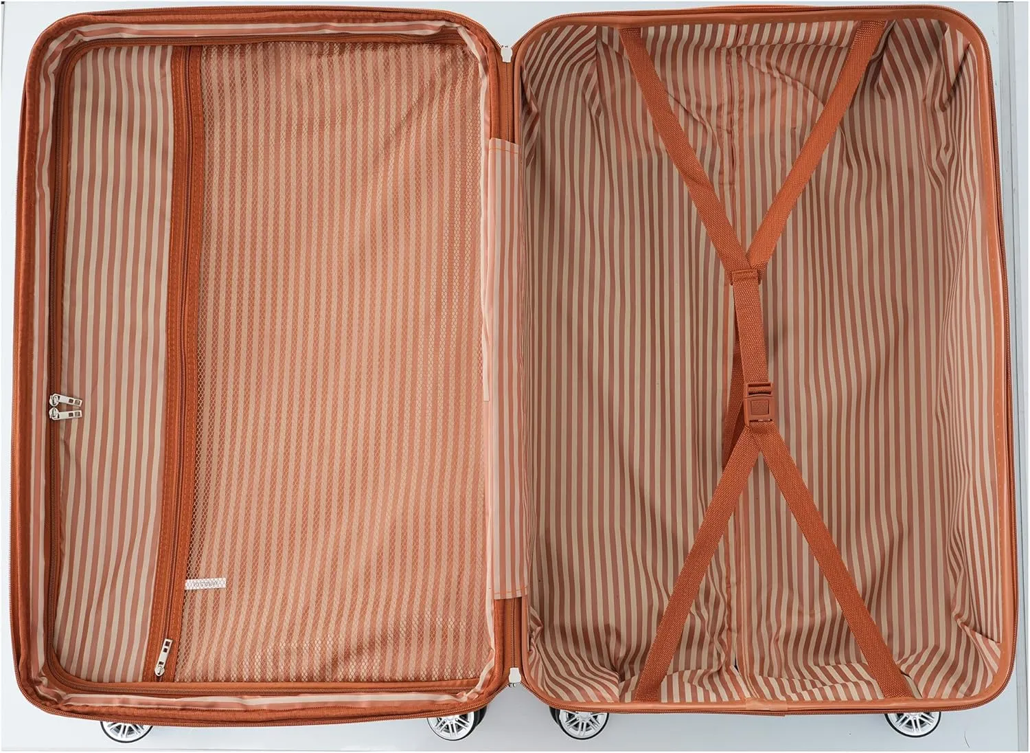 Merax 3 Piece Luggage Set, ABS Hardshell Suitcase with Spinner Wheels and TSA Lock, Lightweight Expandable Suitcase Set, 20” 24” 28”, Coppery