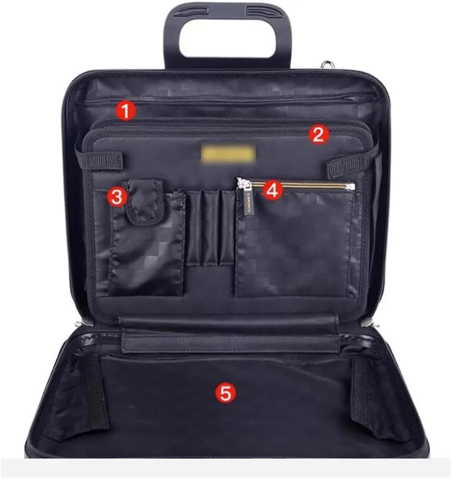 Metal Briefcase Tote Computer Case Bag Business Slim Shoulder Documentation Office Lawyer Briefcase (Color : Silver, Size : 15.4in)