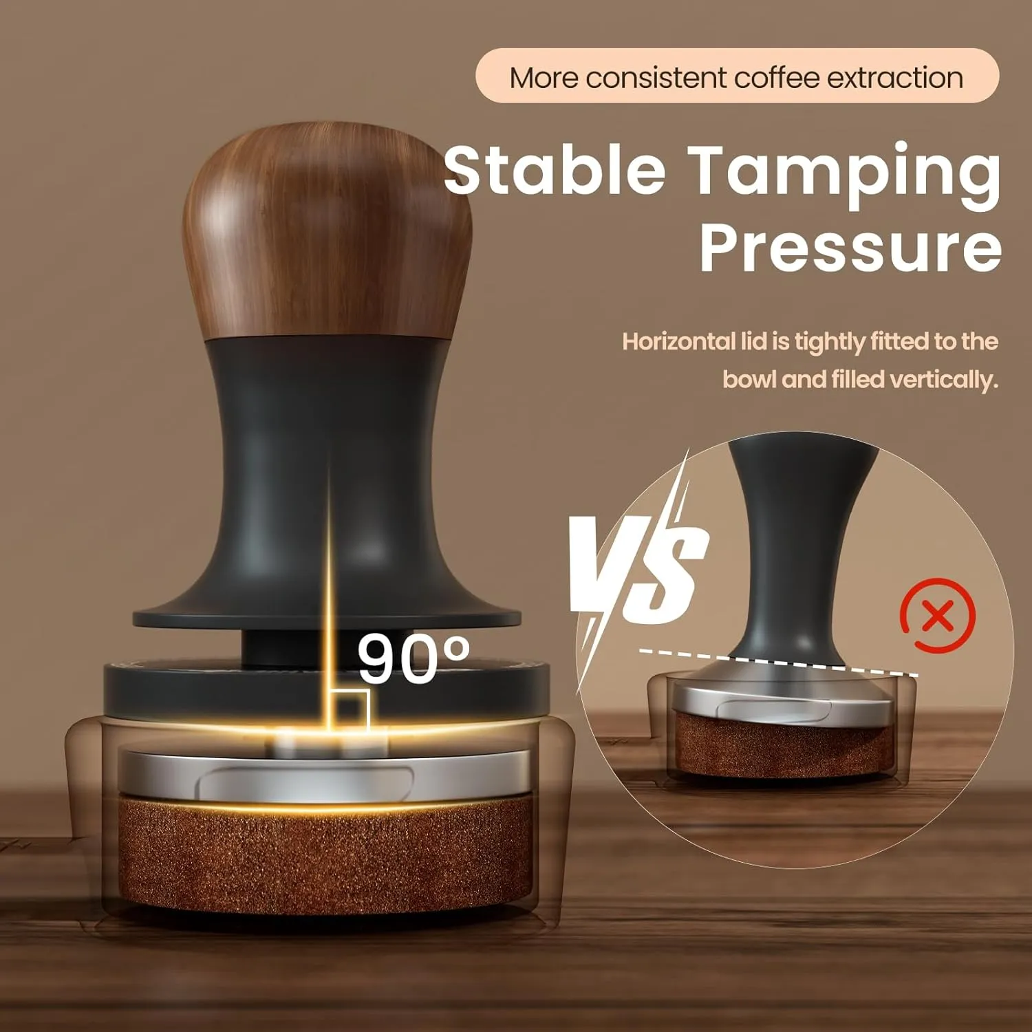 MHW-3BOMBER 58mm Espresso Tamper - 3 Spring Loaded Coffee Tamper with Sound Feedback - Barista Tamper Tool Espresso with 15lb / 30lbs Replacement Springs - Fits 58mm Standard Baskets T7072T-OS
