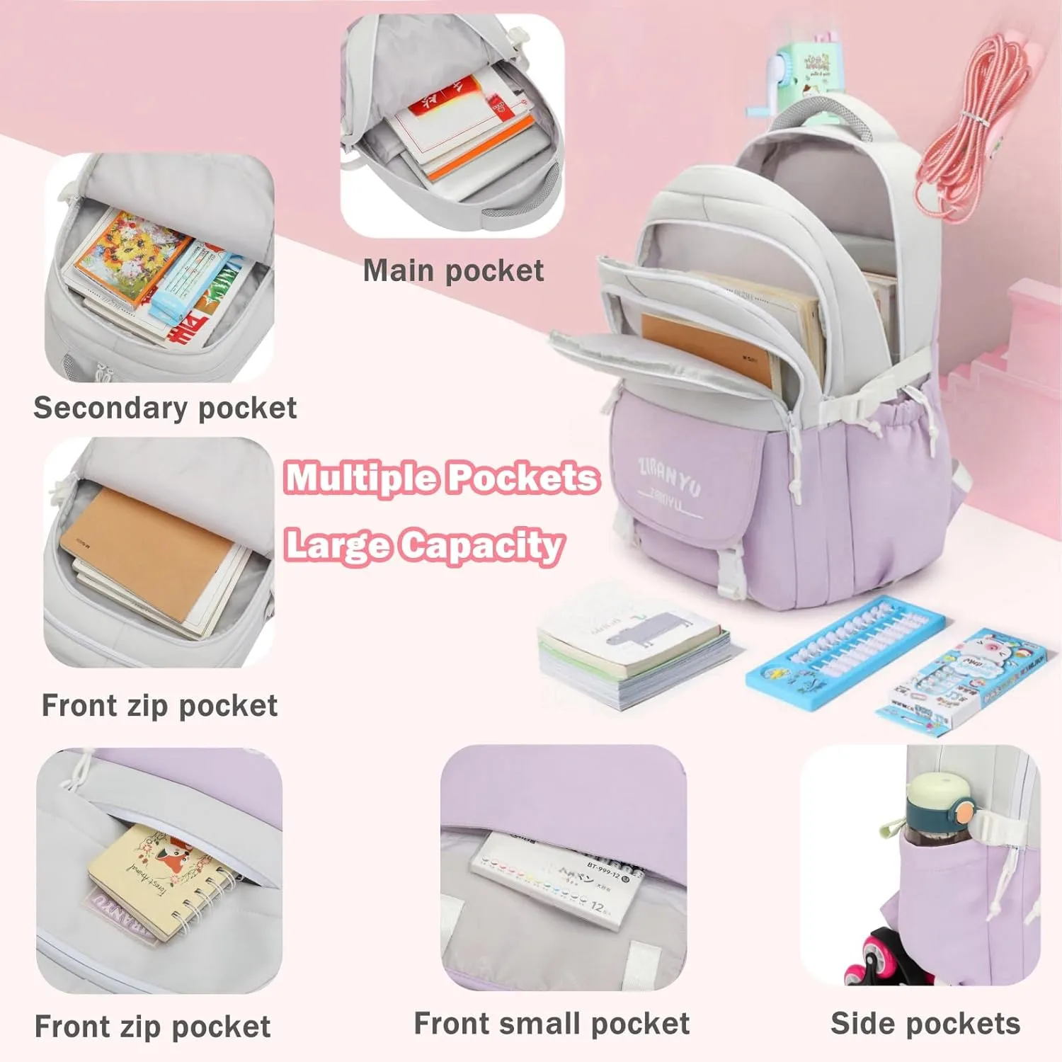 Mildame Rolling Backpack for Girls Boys School Backpack with Wheels Kids Wheeled Bookbag Green Roller Back Pack