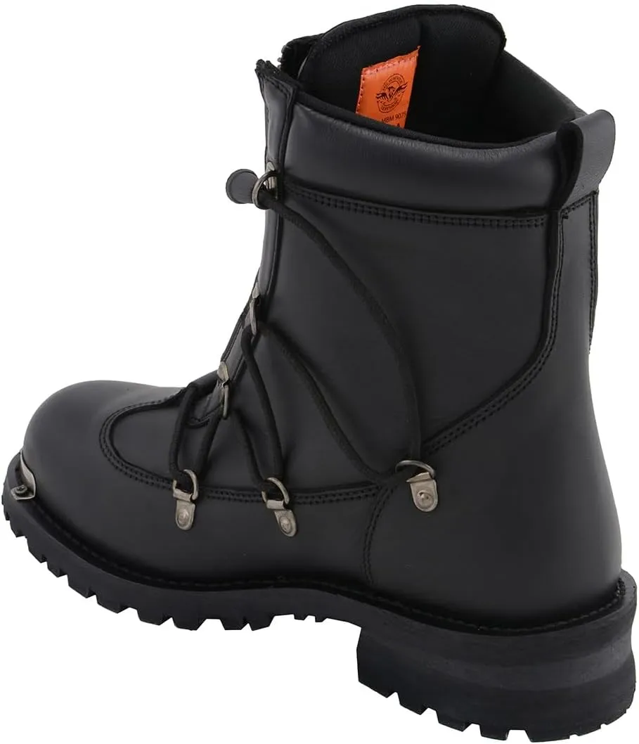 Milwaukee Leather Men's Black Smooth Plain Motorcycle Leather Boots - 11