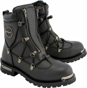 Milwaukee Leather Men's Black Smooth Plain Motorcycle Leather Boots - 11