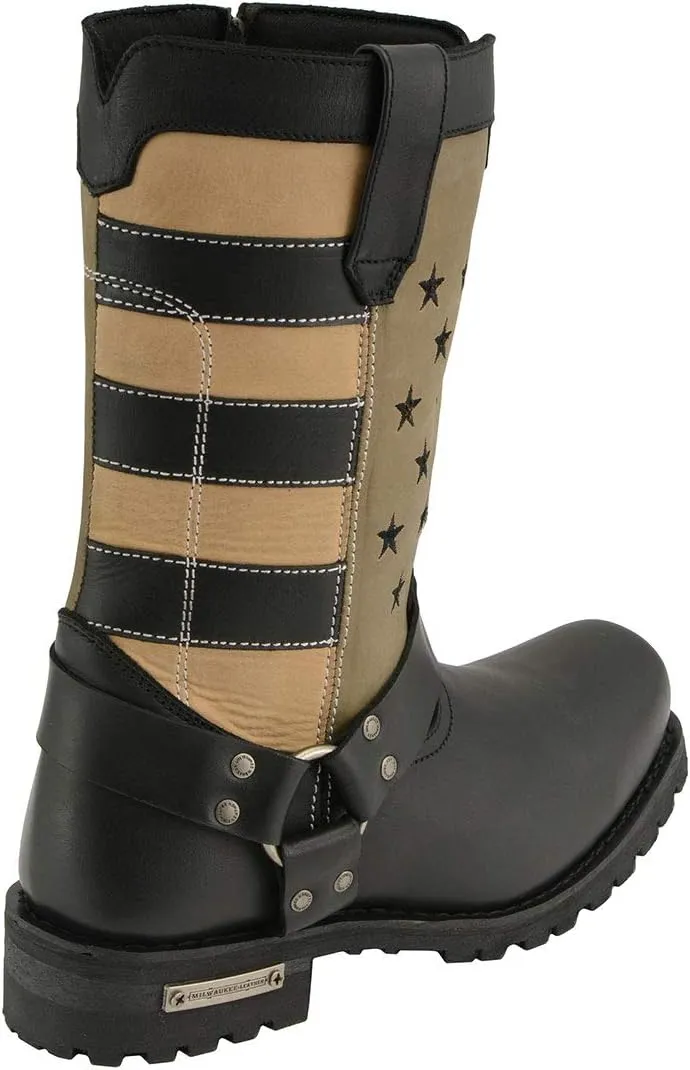 Milwaukee Leather Men's Classic Premium Leather Harness Motorcycle Boots Collection - 8.5