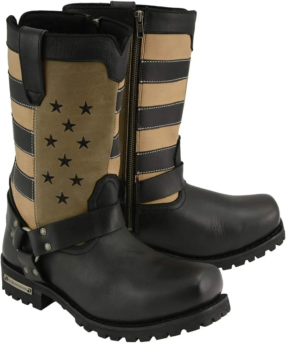 Milwaukee Leather Men's Classic Premium Leather Harness Motorcycle Boots Collection - 8.5