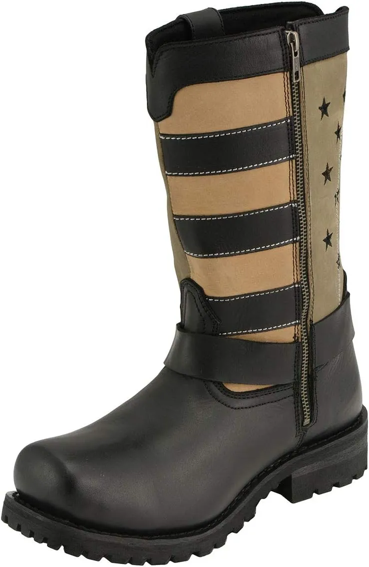 Milwaukee Leather Men's Classic Premium Leather Harness Motorcycle Boots Collection - 8.5