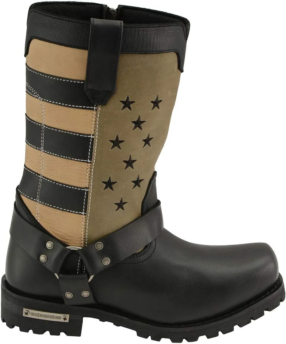 Milwaukee Leather Men's Classic Premium Leather Harness Motorcycle Boots Collection - 8.5