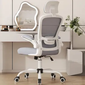 Mimoglad Office Chair, High Back Ergonomic Desk Chair with Adjustable Lumbar Support and Headrest, Swivel Task Chair with flip-up Armrests for Guitar Playing