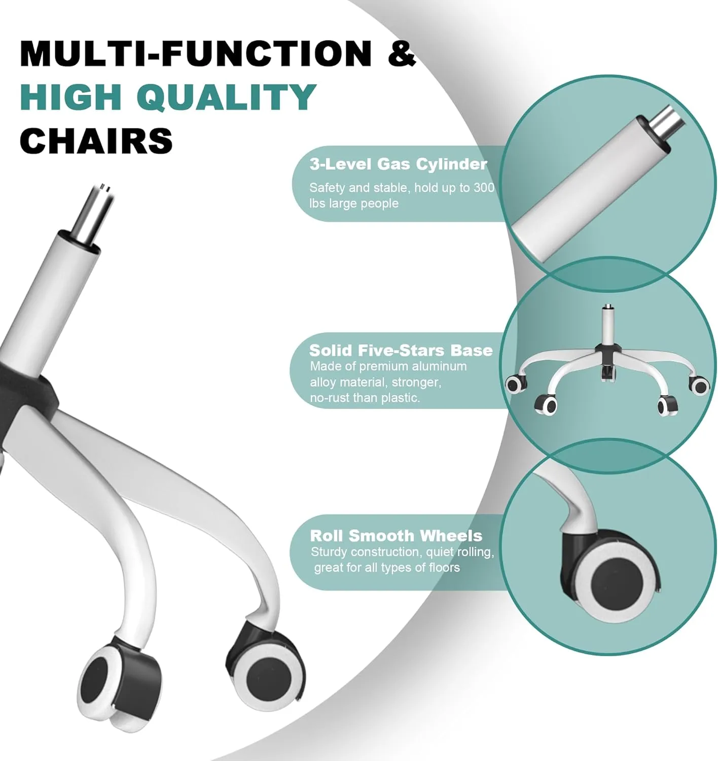 Mimoglad Office Chair, High Back Ergonomic Desk Chair with Adjustable Lumbar Support and Headrest, Swivel Task Chair with flip-up Armrests for Guitar Playing