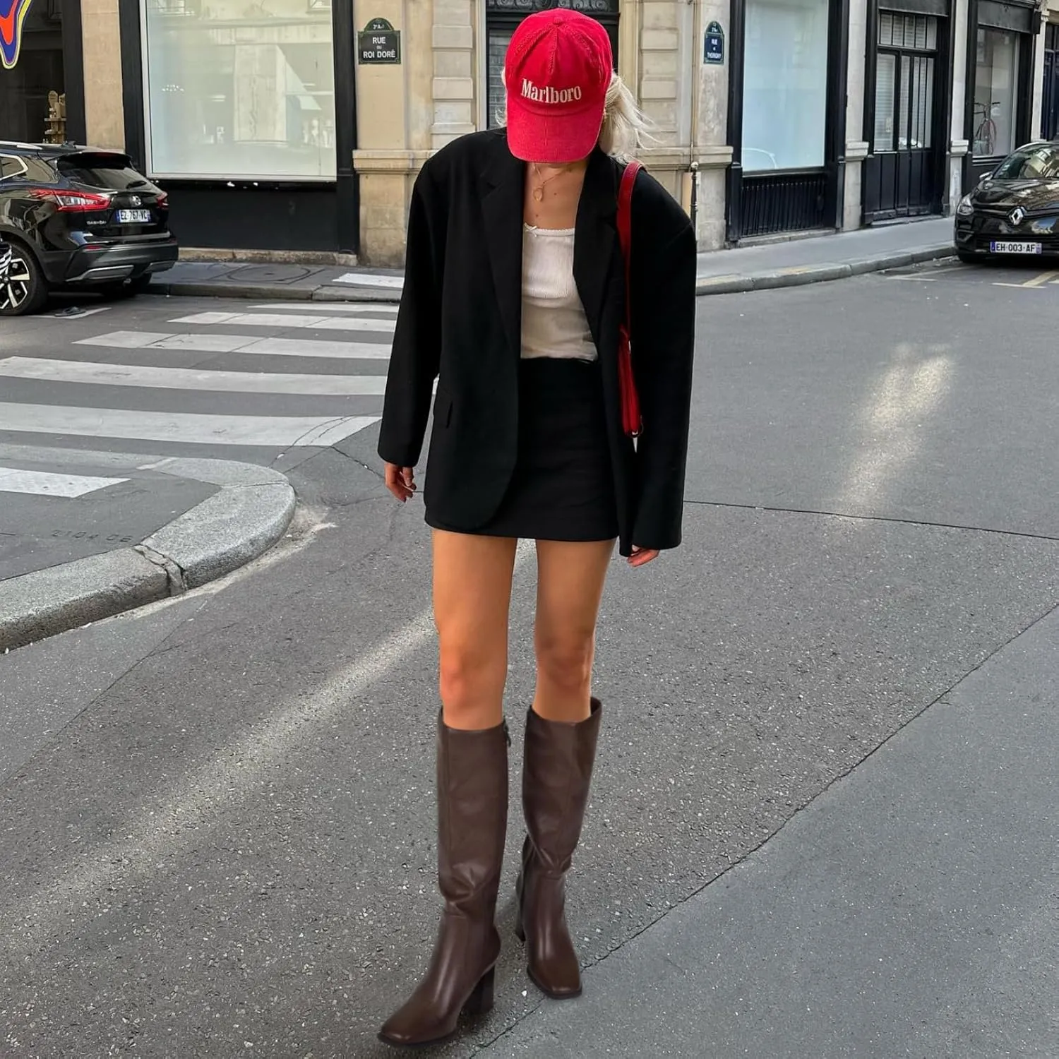 MIRAAZZURRA Knee High Boots Women Chunky Heel Square Toe Tall Boots Side Zipper Fall Winter Long Boots for Daily Party Dress Work