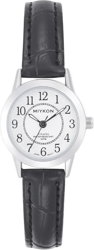 Miykon Ladies Watches for Women | Dainty Small Analog Watch Women with Vegan Leather Band | Ion Polished, Luminous Hands and Second Hand, Scratch Resist Glass, Japanese Quartz, 100ft Water Resistant